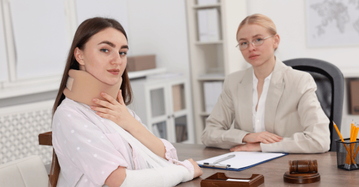 Legal team researching medical negligence case law in an office