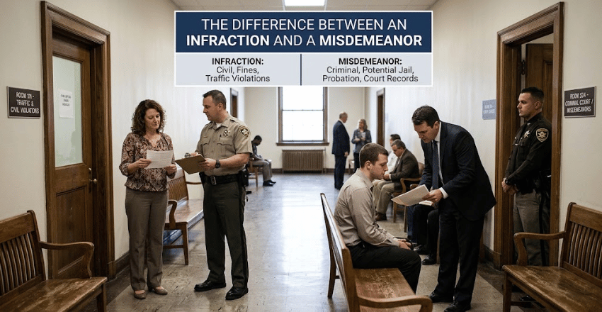 The Difference Between an Infraction and a Misdemeanor